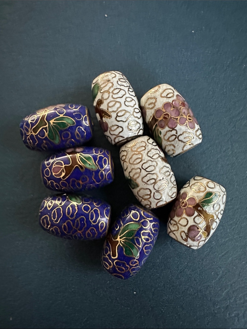 Vintage Cloisonné Large Barrel Beads Bundle